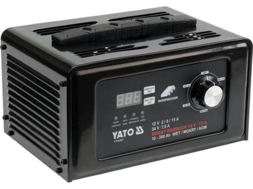 Sạc ắc quy kỹ thuật số và khởi động bằng đề 12/24V 15A Yato YT-83051 - Ba Lan