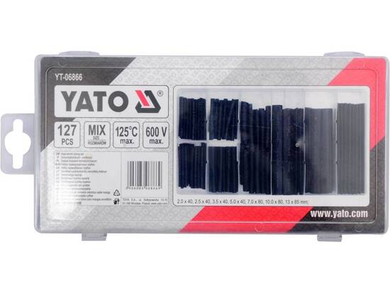 Hộp 127 ống gen co nhiệt màu đen đủ size Yato YT-06866 - Ba Lan