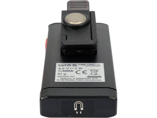 Đèn kẹp LED 200LM dùng pin 3xAAA có nam châm Yato YT-08555 - Ba Lan