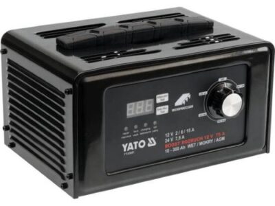 Sạc ắc quy kỹ thuật số và khởi động bằng đề 12/24V 15A Yato YT-83051 - Ba Lan