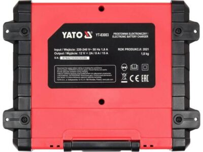 Máy nạp ắc quy hiển thị điện tử 12V 15A 200Ah Yato YT-83003 - Ba Lan