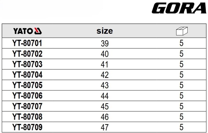Giày bảo hộ cổ cao dòng GORA S3 Size: 39-47 Yato YT-80701 - Ba Lan