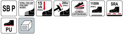 Giày bảo hộ dòng Prime SBP size: 39-47 Yato - Ba Lan