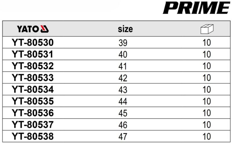 Giày bảo hộ dòng Prime SBP size: 39-47 Yato - Ba Lan