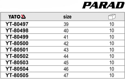 Giày bảo hộ lao động Dòng Parad S1P Size: 39-47 Yato - Ba Lan