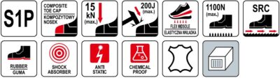 Giày bảo hộ lao động Dòng Parad S1P Size: 39-47 Yato - Ba Lan
