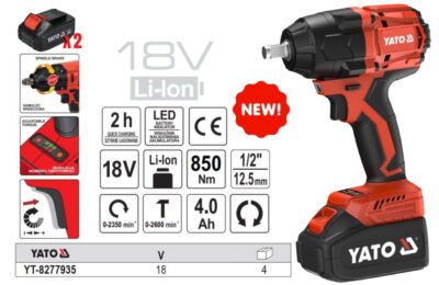 Máy bắn bulong 1/2" DÙNG 2 PIN 850Nm Yato YT-8277935