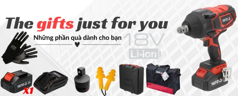 Máy bulong 3/4" pin 18V 2000Nm đầu chuyển 1/2" Yato YT-828075