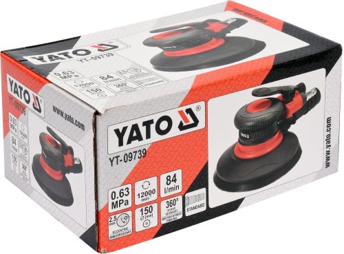 Máy chà nhám hơi quỹ đạo 2.5mm 6" 150mm lệch tâm Yato YT-09739 - Ba Lan
