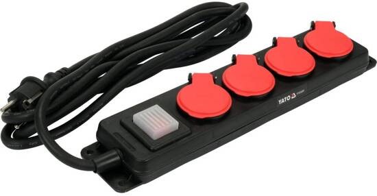 Ổ cắm điện đa năng 4 ổ cắm IP44 4S 3m Yato YT-81241 Ba Lan