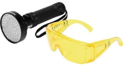 Đèn pin LED UV 100 bóng 395LM kèm kính bảo hộ Yato YT-08582 - Ba Lan