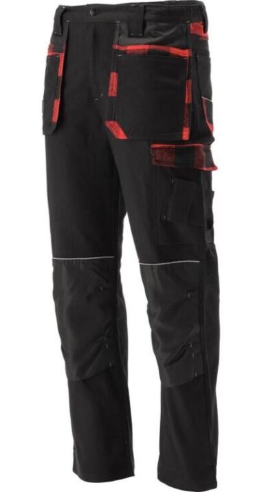 Quần lao động đen viền trắng đỏ size: S - 2XL Yato YT-79360 - Ba Lan