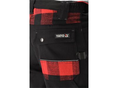 Quần lao động đen viền trắng đỏ size: S - 2XL Yato YT-79360 - Ba Lan