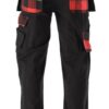 Quần lao động đen viền trắng đỏ size: S - 2XL Yato YT-79360 - Ba Lan