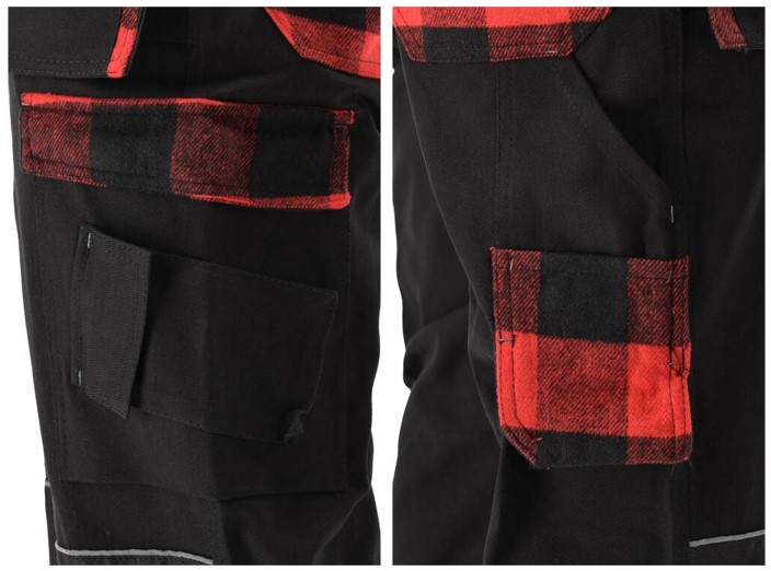 Quần lao động đen viền trắng đỏ size: S - 2XL Yato YT-79360 - Ba Lan