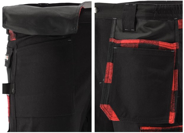 Quần lao động đen viền trắng đỏ size: S - 2XL Yato YT-79360 - Ba Lan
