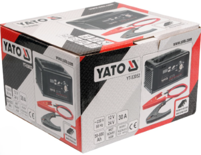 Sạc ắc quy kỹ thuật số và khởi động bằng đề 12/24V 30A Yato YT-83052 - Ba Lan