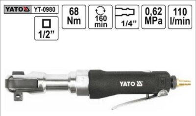Súng vặn tay ngang khí nén 1/2" 68Nm Yato YT-0980 - Ba Lan