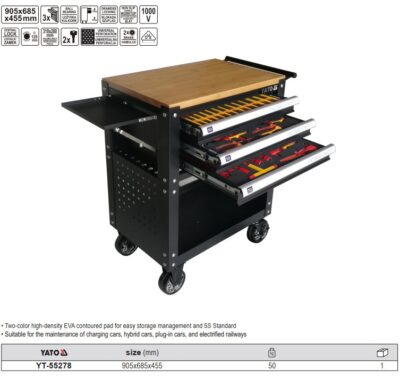 Tủ Đồ Nghề Cách Điện VDE 1000V 51 Chi Tiết Yato YT-55278 – Sửa Ô Tô Điện