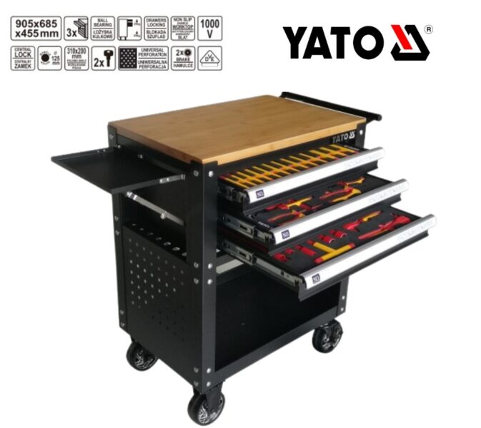 Tủ Đồ Nghề Cách Điện VDE 1000V 51 Chi Tiết Yato YT-55278 – Sửa Ô Tô Điện