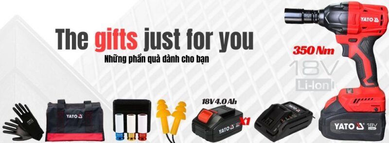 Máy mở Bulong 1/2" 350Nm 1 PIN Yato YT-8277925 x1 4Ah