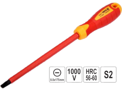 Tuốc nơ vít 2 cạnh cách điện 1000V 8X175 MM Yato YT-2820 Ba Lan