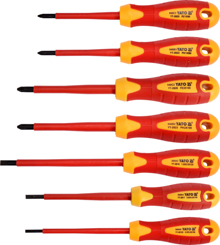 Bộ tô vít cách điện tổng hợp 7 chi tiết YATO YT-2828 Bộ tua vít cách điện 1000V YATO YT-2828