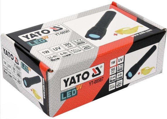Đèn pin LED UV 1W 395LM kèm kính Yato YT-08587 - Ba Lan