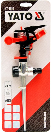 Béc phun quay dạng xung chân cắm 45-360˚ 1/2" ABS phun xa 24m Yato YT-8985 - Ba Lan