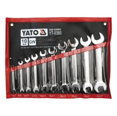 Bộ cờ lê 2 đầu miệng 10 chi tiết hệ mét 6-27mm Yato YT-0380