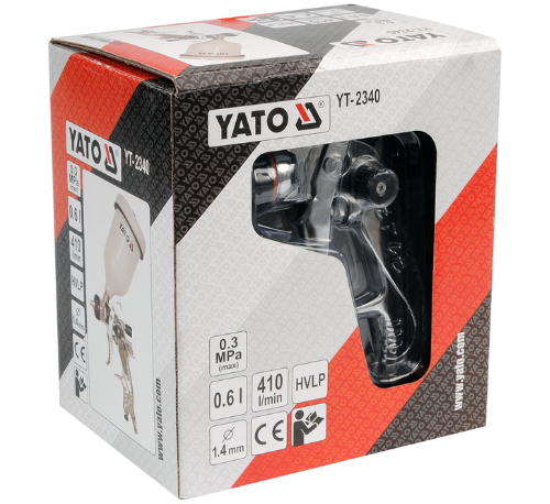 Súng phun sơn cốc trên 600ml Φ1.4mm Yato YT-2340 - Ba Lan