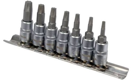 Bộ tuýp 1/4" mũi sao xoắn tháo gỡ ốc sao bị hỏng 7 chi tiết Yato YT-04581 - Ba Lan