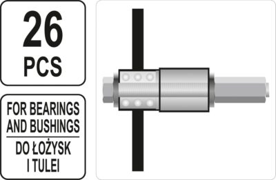 Bộ cảo vam ép cao su càng A cao su chân máy 26 chi tiết Yato YT-25411 - Ba Lan