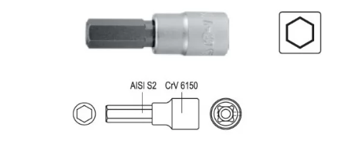 Đầu tuýp 1/4" mũi vít lục giác 5mm dài 37mm Yato YT-7669 - Ba Lan
