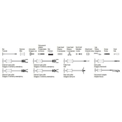 Bộ vam cảo giật bạc đạn trong ngoài 16 chi tiết Yato YT-25391 - Ba Lan