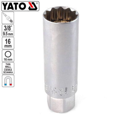 Khẩu mở bugi hoa khế 3/8" 16mm Yato YT-38511