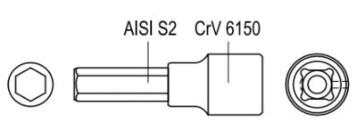 Tuýp 1/2" mũi lục giác 5MM - 17MM Yato - Ba Lan