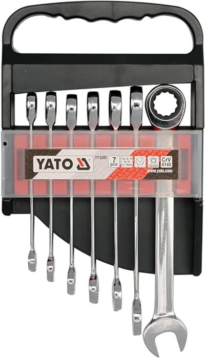 Bộ 7 cờ lê vòng miệng tự động lật đảo chiều 10-19mm Yato YT-0208 - Ba Lan