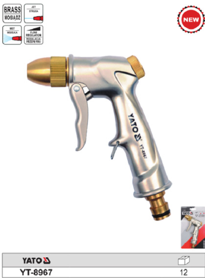 Súng phun nước 1/2" bằng đồng 2 chế độ Yato YT-8967 - Ba Lan