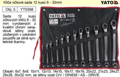 Bộ 12 cờ lê 2 đầu vòng mờ 6-32mm Yato YT-0398 - Ba Lan