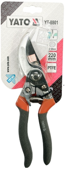 Kéo cắt cành cán nhung lưỡi phủ Teflon PTFE 210mm Yato YT-8801 - Ba Lan