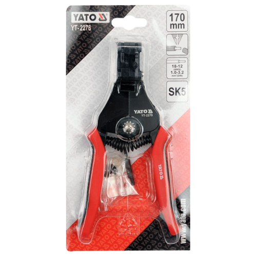 Kìm tuốt dây 1.0-3.2mm2 AWG18-12 170mm Yato YT-2276 - Ba Lan