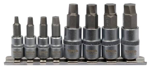 Bộ tuýp 1/4" 3/8" mũi lục giác xoắn tháo gỡ ốc lục giác 8 chi tiết Yato YT-04580 - Ba Lan