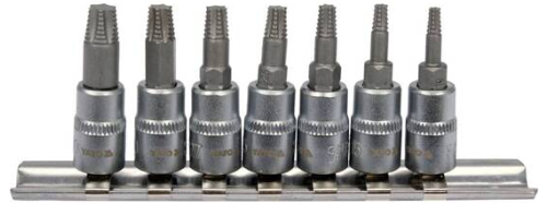 Bộ tuýp 1/4" mũi sao xoắn tháo gỡ ốc sao bị hỏng 7 chi tiết Yato YT-04581 - Ba Lan