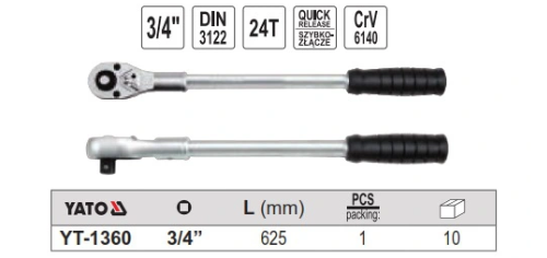 Cần siết tự động đảo chiều 3/4" 500mm Yato YT-1360 - Ba Lan