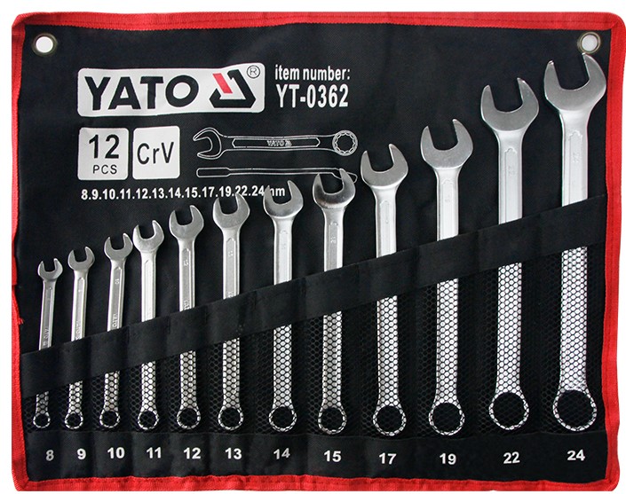 Bộ cờ lê vòng miệng 12 chi tiết 8-24mm YATO YT-0362