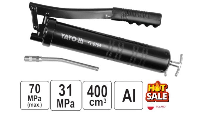 Bơm Mỡ Cầm Tay 400cc Yato YT-0705 Bơm Mỡ Cầm Tay 400cc Yato YT-0705