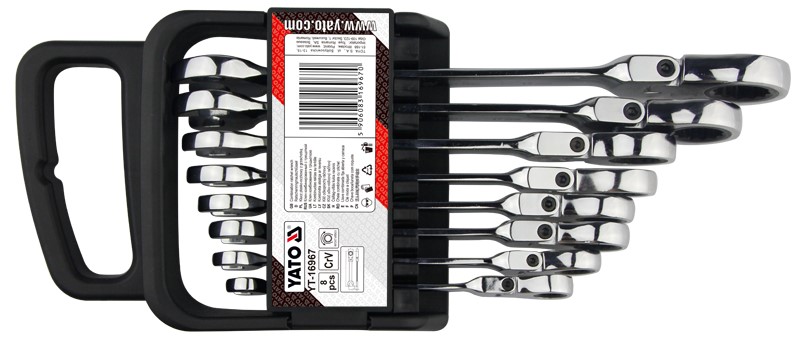Bộ cờ lê đảo chiều lắc léo 8 chi tiết 8-19mm YATO YT-16967