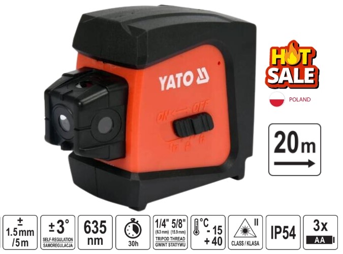 Thước laser 5 điểm 20M Yato YT-30427- Ba Lan