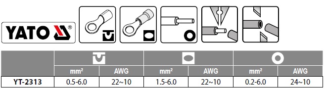 Kìm tuốt dây bấm cos đa năng 205mm Yato YT-2313 - Ba Lan